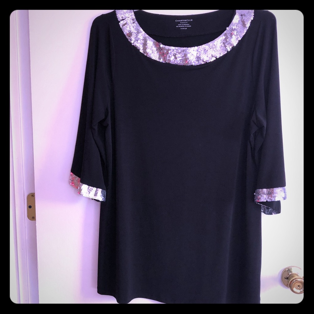 Charter Club Woman’s tunic with sequin trim